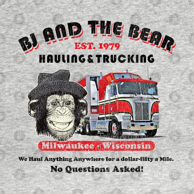 BJ and the Bear Hauling and Trucking Lts Worn Out by Alema Art